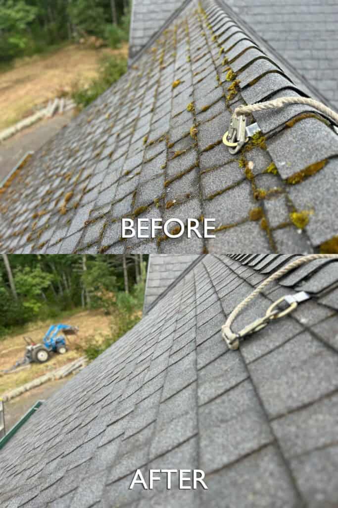 Roof Cleaning in Salem, Oregon | Moss Removal Service Roof Cleaning Before and After Salem Oregon | Moss Removal Results Moss Boss Roofing Salem Oregon