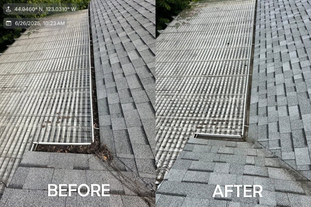 Roof Cleaning in Salem, Oregon | Moss Removal Service Roof Cleaning Before and After Salem Oregon | Moss Removal Results Moss Boss Roofing Salem Oregon