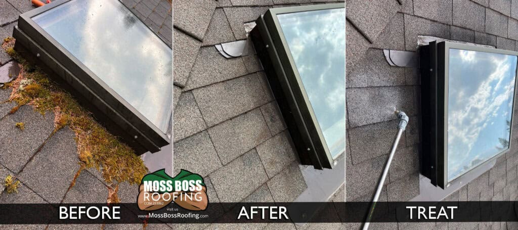 Roof Cleaning in Salem, Oregon | Moss Removal Service Roof Cleaning Before and After Salem Oregon | Moss Removal Results Moss Boss Roofing Salem Oregon