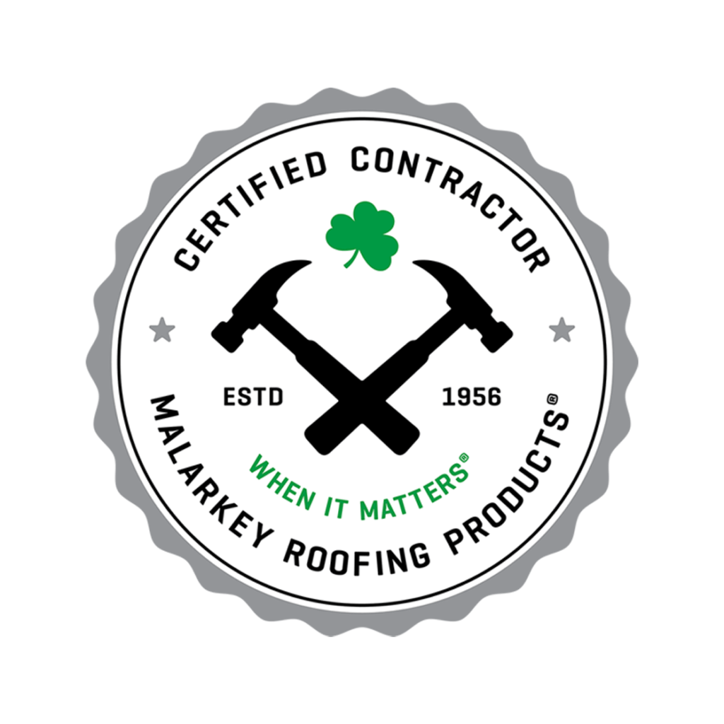 Roofing Company in Salem Oregon Moss Boss Roofing Salem Oregon Malarkey Certified Contractor badge for Moss Boss Roofing in Oregon