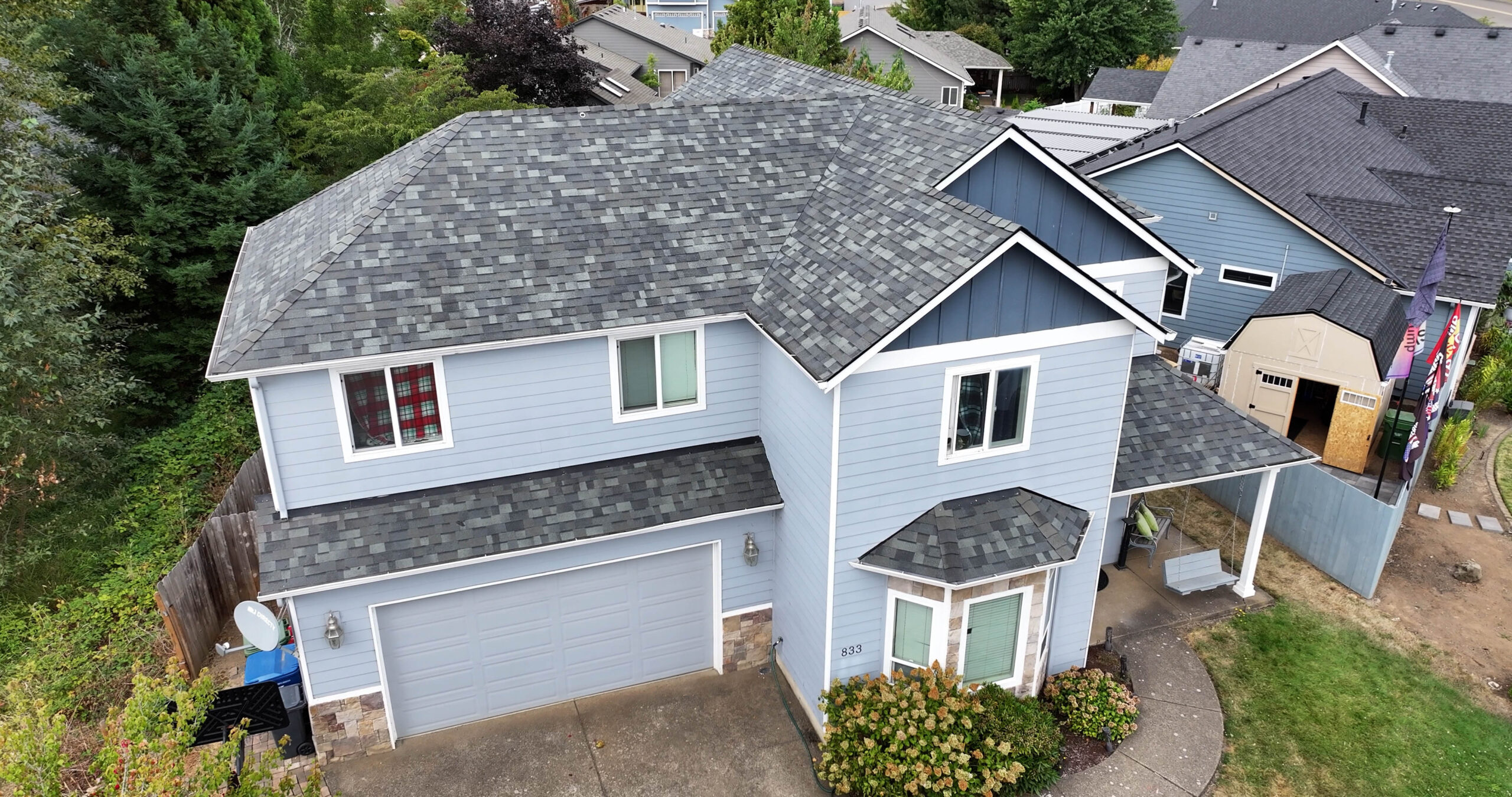 Malarkey Vista AR Roof Replacement in Silverton, Oregon Moss Boss Roofing Salem Oregon Malarkey Vista AR Storm Grey roof replacement in Silverton Oregon